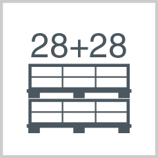 Boxes/polybags per pallet: 28 + 28